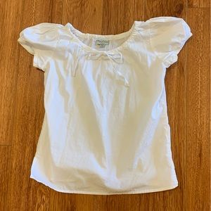 Papo d’Anjo, Girls Size 10 years, white short sleeve blouse with tie collar